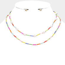 Load image into Gallery viewer, Pearl Tube Beaded Necklace Set