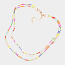 Load image into Gallery viewer, Pearl Tube Beaded Necklace Set
