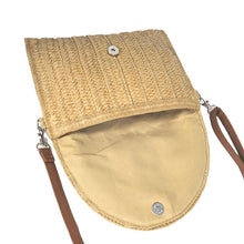 Load image into Gallery viewer, Lurex Thread Accented Straw Clutch / Crossbody Bag