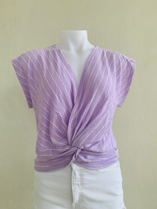 Striped Twisted Front Top