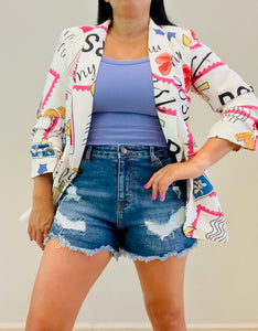 High Waist Distressed Denim Shorts