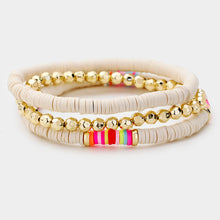 Load image into Gallery viewer, Disc Bead Gold Ball Layered Stretch Bracelet 3PCS