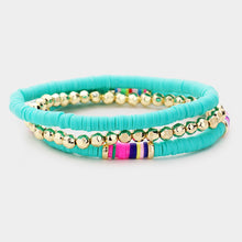 Load image into Gallery viewer, Disc Bead Gold Ball Layered Stretch Bracelet 3PCS