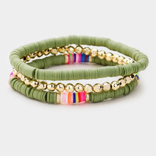 Load image into Gallery viewer, Disc Bead Gold Ball Layered Stretch Bracelet 3PCS