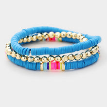 Load image into Gallery viewer, Disc Bead Gold Ball Layered Stretch Bracelet 3PCS