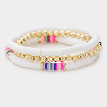 Load image into Gallery viewer, Disc Bead Gold Ball Layered Stretch Bracelet 3PCS