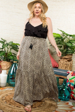 Load image into Gallery viewer, Leopard Skirt Ruffle Top Maxi Dress